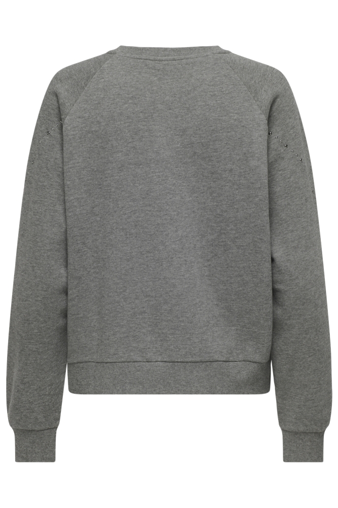 JDYLENA L/S STUD SWEAT JRS 15352914 MEDIUM GREY MELANGE/SEQUINCE
